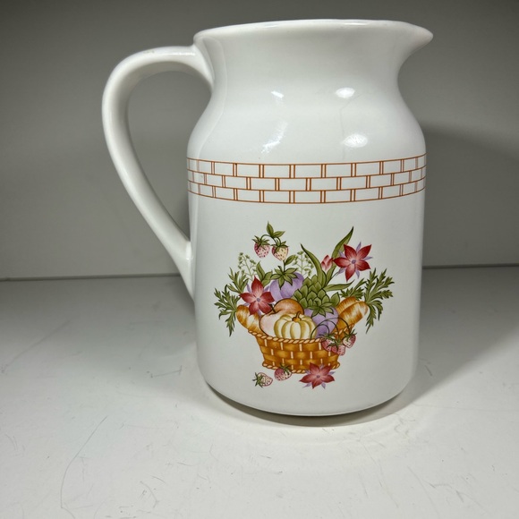 Vintage Floral Ceramic Pitcher - Picture 5 of 14